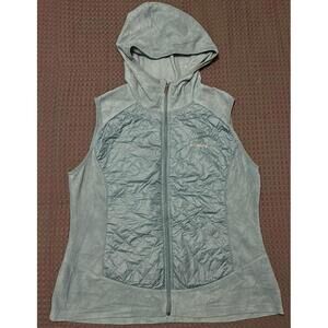 Columbia Thermal Coil Fleece Quilted Hooded Outdoor Vest Jacket Women Size XL